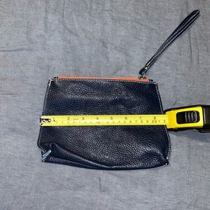 Roots Blue Leather Change Pouch